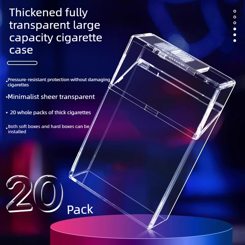 Smoking & Vaping Accessories - Kotak Rokok Geser Transparan dengan Penutup