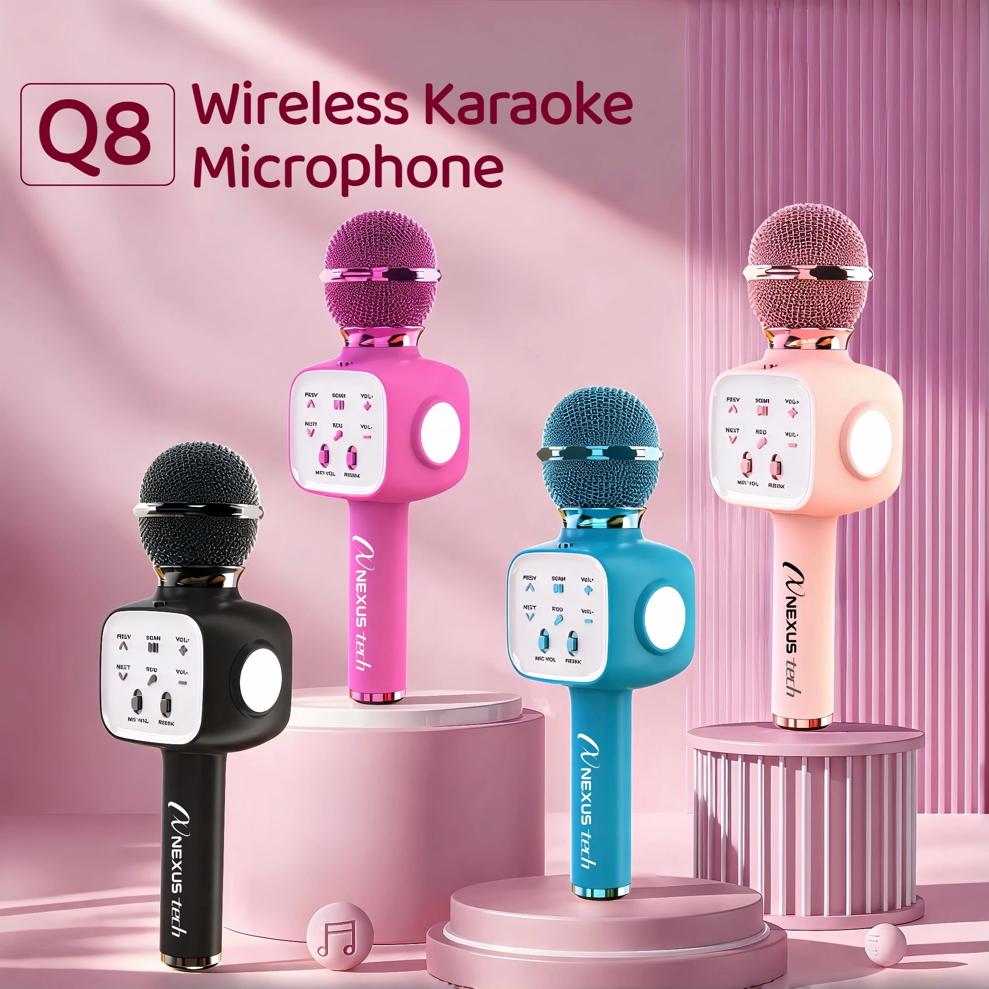 Shure Mic Sm58 - Mikrofon Karaoke Nirkabel Bluetooth 5.2, Speaker