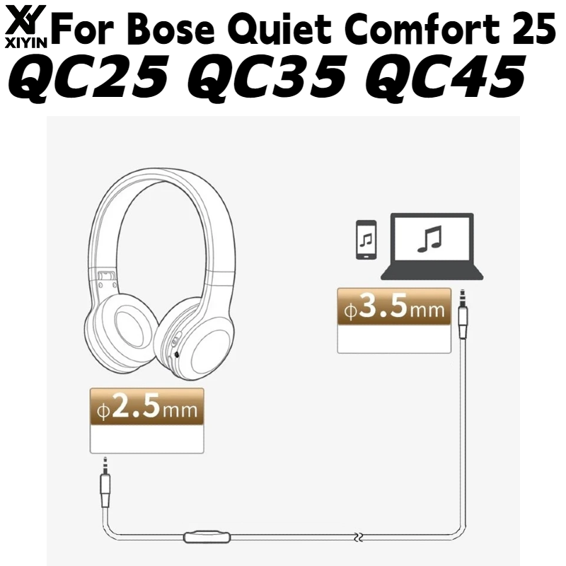 Bose Headphone Qc45 - Kabel Audio Headset dengan Jack 2,5