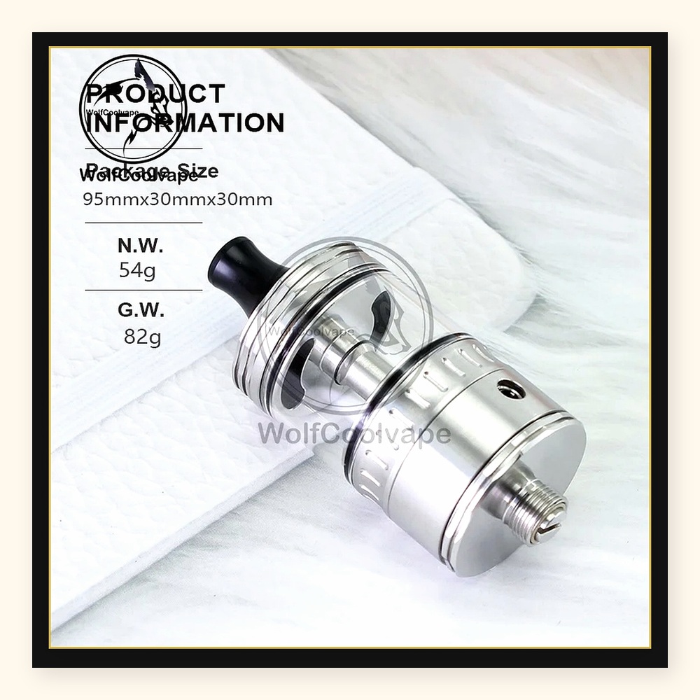 Wolfcool Vape NOLA RTA 22mm Si - Vaping Air ulasan dan harga